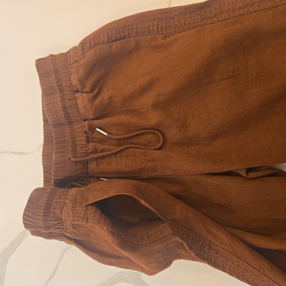 Quince 100% Linen Wide Leg Womens Pants Trousers Brown Size XL - Picture 9 of 10